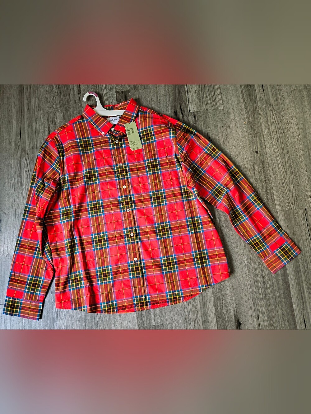 Goodfellow & Co Men's Red Plaid Button-Down Shirt